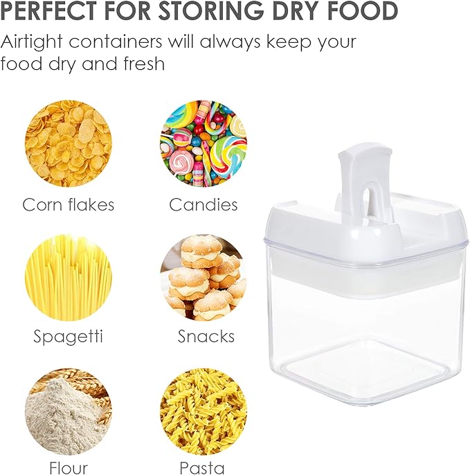 Vtopmart 6 PCS Airtight Food Storage Containers, BPA Free Plastic Snack Containers with Easy Lock Lids, for Kitchen Pantry Organization and Storage, Include 24 Labels, 0.5L-Ruum Studio Home