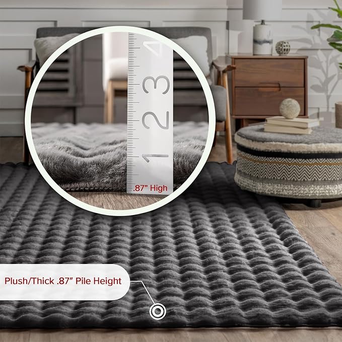 nuLOOM Jeni Checkered 3x5 Machine Washable Accent Rug for Living Room Bedroom Dining Room Entryway Kitchen, Dark Grey-Ruum Studio Home