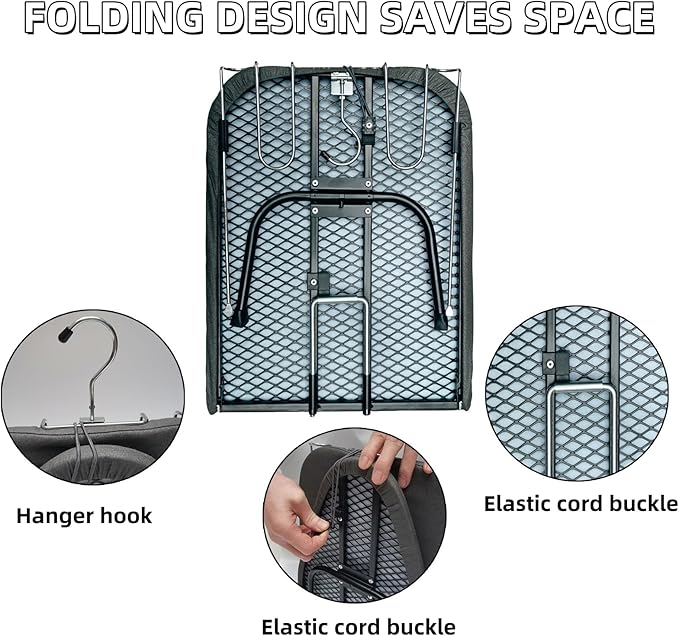 Compact Foldable Tabletop Ironing Board - with Iron Rest and Heat Resistant Cover, Portable Non-Slip Mini Iron Board for Home and Travel-Ruum Studio Home