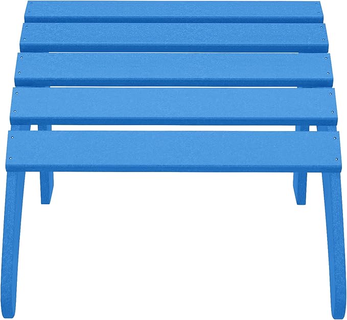 WestinTrends Outdoor Ottoman, Patio Adirondack Ottoman Foot Rest, All Weather Poly Lumber Folding Foot Stool for Adirondack Chair, Widely Used for Outside Porch Pool Lawn Backyard, Pacific Blue-Ruum Studio Home