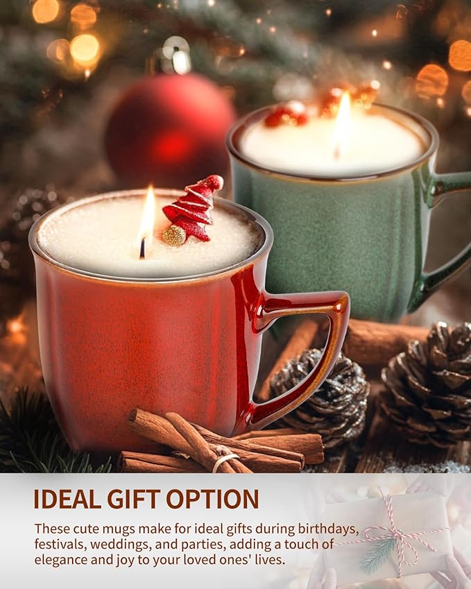 Ceramic Mugs 14 Oz,Mugs Set for Men Women, Ceramic Mugs Set with Large Handle for Coffee Tea Milk Cocoa, Coffee Cups Set of 6 Gift for Dad Mom,Easy to Clean & Hold, Microwave Safe.-Ruum Studio Home