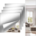 Full Length Wall Mirror Tiles, 12'' x 14'' x 4PCS, Acrylic Unbreakable Full Body Mirror for Bedroom Squares Shatterproof Mirror Sheets Wall Mounted for Home Gym Door-Ruum Studio Home