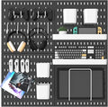 Pegboard Combination Kit, 25.2" x 25.2" Wall Mounted Storage Set with 4 Pegboards & 20 Accessories Hanging, Peg Boards Organizer-Ruum Studio Home
