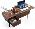 HAIOOU Lift Top Coffee Table with Storage, Mid Century Modern Coffee Tables with Drawer for Living Room,Walnut Rectangular Center Table with Pine Leg Anti-Scratching, Home, Office-Ruum Studio Home
