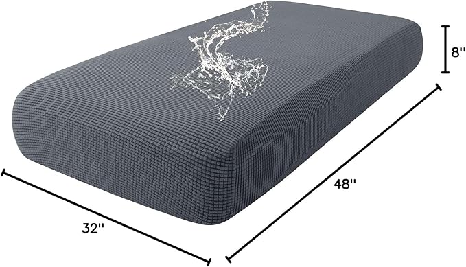 hyha Waterproof Couch Cushion Covers for Pets, Non Slip Sofa Seat Cover for Dogs Washable, Soft Thick Stretch Jacquard Fabric, Sofa Slipcovers with Elastic Bottom (1 Piece for Medium, Grey)-Ruum Studio Home