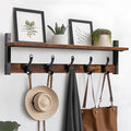 Tatub 29" Rustic Coat Rack Wall Mount with Shelf, Entryway Wall Hooks with Shelf, Coat Hangers for Bathroom, Living Room, Bedroom, Rustic Black-Ruum Studio Home