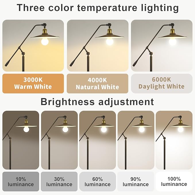 Bright Smart Floor Lamp with Remote Control and Bluetooth Dimming,Living Room Couch Corner Bedroom Office Library Study Reading Standing Lights, Adjustable Black Rustic Vintage Industrial Home Decor-Ruum Studio Home