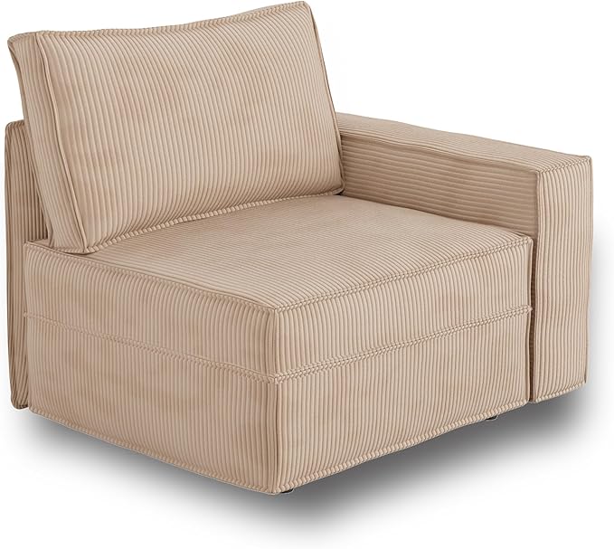 HOOOWOOO Modular Sectional Sofa Couch,Matching Free Combination Cloud Couch Right Arm Chair(Camel Corduroy)-Ruum Studio Home
