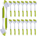 Hsei 20 Pcs Light Green Kitchen Scrub Dish Brush Bulk with 11 Inch Anti Slip Handle Cleaning Dish Scrubber with Stiff Bristles Washing Scrub Brushes for Housekeeping for Pots and Pans, Kitchen Sink-Ruum Studio Home