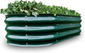 Gardmax Galvanized Raised Garden Bed, Lightweight Planter Boxes Outdoor with Easy Assembly, Large Garden Bed for Vegetables, Fruits, Flower Dark Green 8FT-Ruum Studio Home