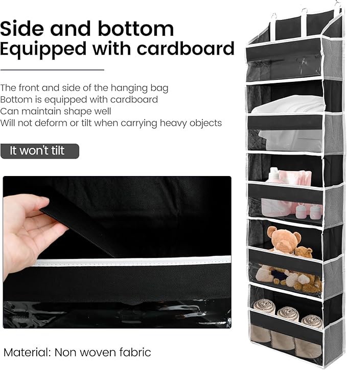 Over the Door Organizer with 5 Large Pockets and 10 Side Mesh Pockets Visible Closet Hanging Organizer Large Capacity Behind Door Storage Organizer for Home Office Bathroom Bedroom-Ruum Studio Home