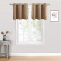 ChrisDowa Small Kitchen Valances for Windows - Grommet Short Thermal Insulated Room Darkening Window Valances Curtains for Living Room (2 Panels, Cappuccino, 52 x 18 Inch)-Ruum Studio Home