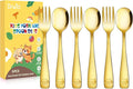 DRKIO Stainless Steel Toddler Utensils Set - 6 Pieces Kids Silverware Set Children Safe Food Grade Small Forks and Spoons Dishwasher Safe Mirror Polished-Ruum Studio Home