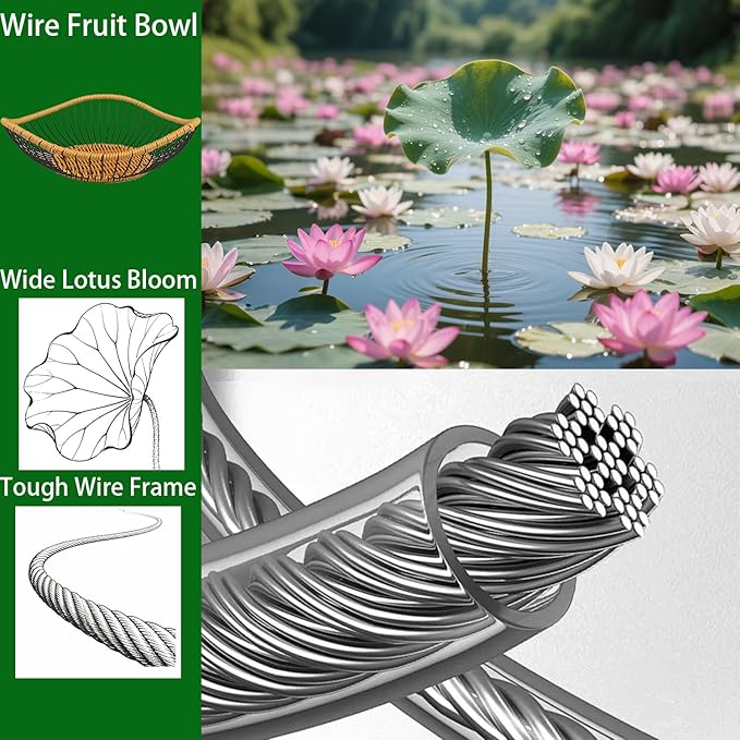 Vine Woven Iron Fruit Bowl, Metal Wire Fruit Basket, Vegetable Drain Basket, Storage Baskets for kitchen counter, countertop,Snacks, Candy, Bread,Cosmetics,Table decorative(12 x 3.7 Inches)-Ruum Studio Home