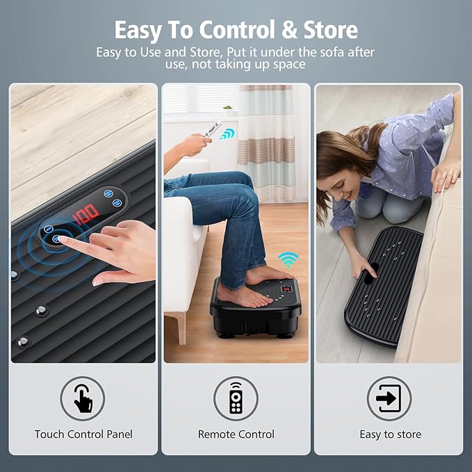 Vibration Plate Exercise Machine, Vibration Plate for Lymphatic Drainage 330 Lbs Capacity Whole Body Vibration Platform Machines Helps Weight Loss Shaping Toning Wellness-Ruum Studio Home