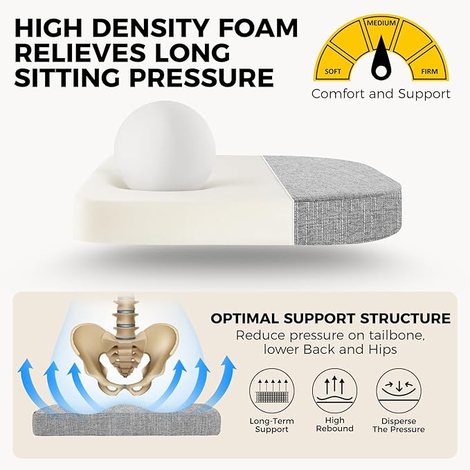 downluxe Indoor Chair Cushions for Dining Chairs, Soft and Comfortable Textured Foam Kitchen Chair Pads with Ties and Non-Slip Backing, 16" x 16" x 2", Light Grey, 6 Pack-Ruum Studio Home