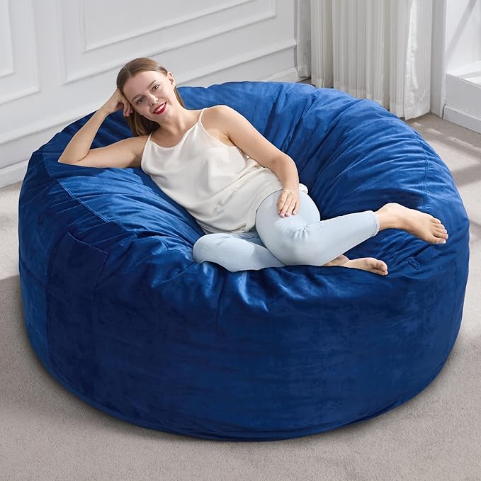 Hobestluk 5FT Bean Bag Chair Giant Bean Bag Chairs for Adults Large Bean Chairs with Removable Cover, Beanbag Chair with Filler, Adult Bean Bag Chairs for Living Room, Bedroom-Ruum Studio Home