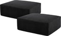 40" Square Stuffed Ottoman Pouf for Sofa Couch, Corduroy Poufs with Foam Chunk Filling, Furry & Fluffy Foot Stool Movable Ottoman. 40 * 31 Floor Poufs Foot Rest for Living Room, Black-Ruum Studio Home
