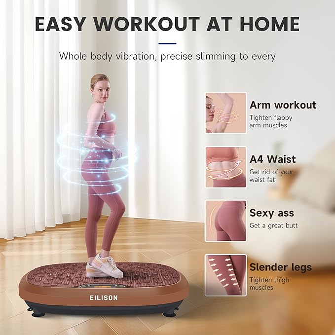EILISON FitMax 3D XL Vibration Plate Exercise Machine - Whole Body Workout Vibration Platform w/Loop Bands - Lymphatic Drainage Machine for Weight Loss, Shaping, Wellness, Recovery-Ruum Studio Home