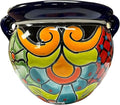 Talavera Michoacana Planter Pot Multicolor Folk Art Mexican Pottery Hand Painted Outdoor Indoor Home Decor Handmade 8" (Multi 2)-Ruum Studio Home