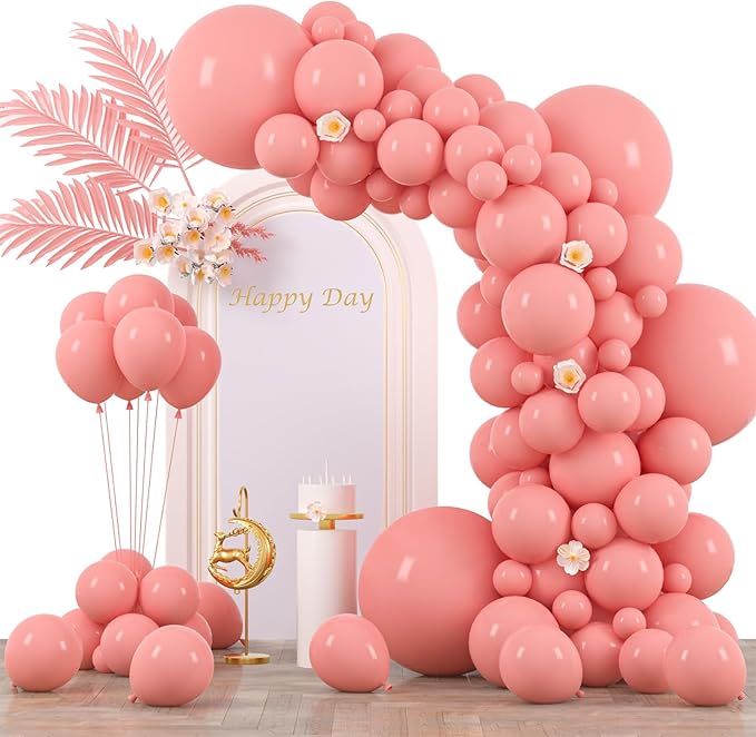 130pcs Retro Pink Balloons Different Sizes 18" 12" 10" 5" Blush Pink Latex Balloon Garland Arch Kit for Birthday Baby Shower Valentine's Day Wedding Anniversary Party Decorations-Ruum Studio Home