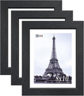 VCK 8x10 Picture Frame Set of 3 - Black, Textured Exclusive Solid Wood Picture Frames, Wall Hanging-Ruum Studio Home