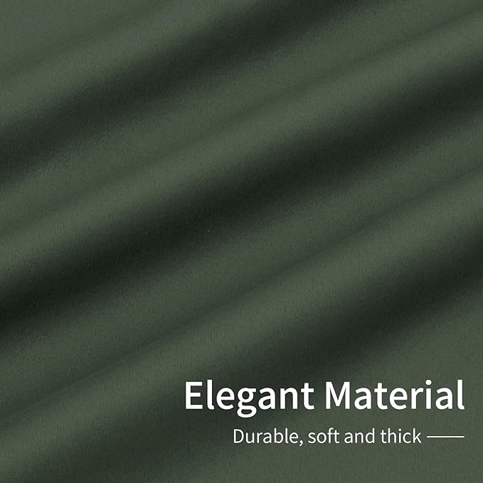 Easy-Going Blackout Curtains for Bedroom, Solid Thermal Insulated Grommet and Noise Reduction Window Drapes, Room Darkening Curtains for Living Room, 2 Panels (42x45 in, Greyish Green)-Ruum Studio Home