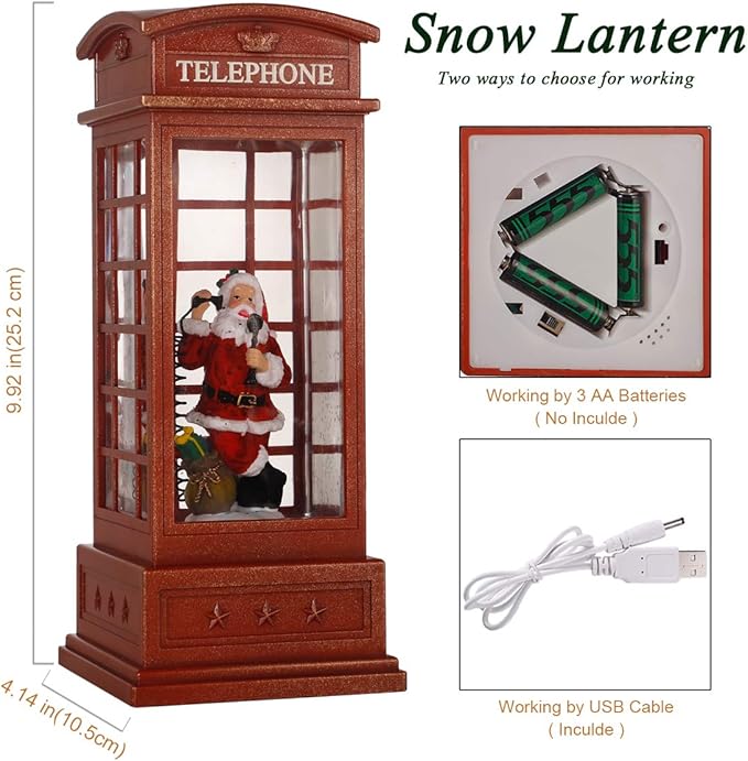 House & Garden Decoration,Christmas Lantern with 8 Pieces of Music,Sparkling Crystal Keep Circling Around The Snowman Families Music Box as a (Old Man)-Ruum Studio Home
