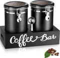 Yangbaga 2 x 63OZ Stainless Steel Coffee Canisters with Handle Shelf, Airtight Locking Clamp & Scoop, Food Storage Jars for Kitchen-Ruum Studio Home