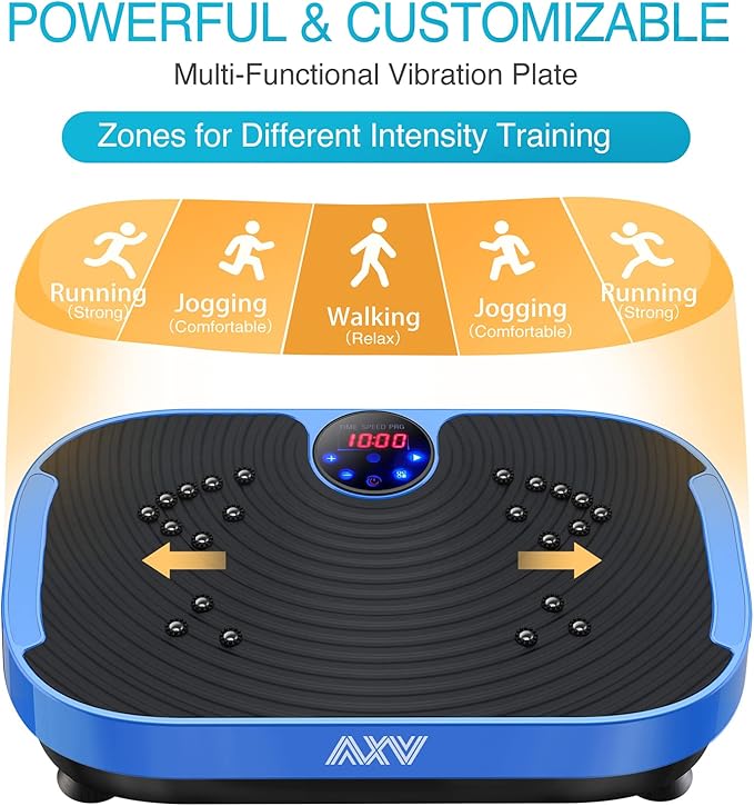 AXV Vibration Plate Exercise Machine Whole Body Workout Vibrate Fitness Platform Lymphatic Drainage Machine for Weight Loss Shaping Toning Wellness Home Gyms Workout-Ruum Studio Home
