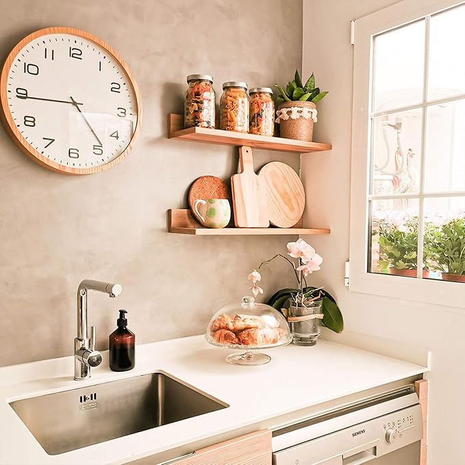 Mobili Fiver, Set of 2 Rachele Shelves, 23.62 in, Rustic Oak, Made in Italy-Ruum Studio Home