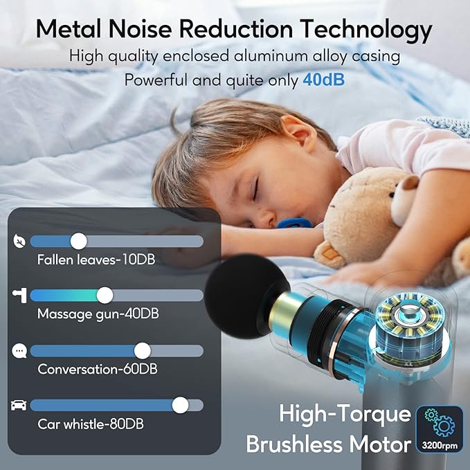 arboleaf Massage Gun Deep Tissue, Full-Metal Electric Portable Hand Held Massager Gun with Case for Back, Body Sore Muscles, Pain Relief, Gifts for Dad, Office, Home, Athletes-Ruum Studio Home