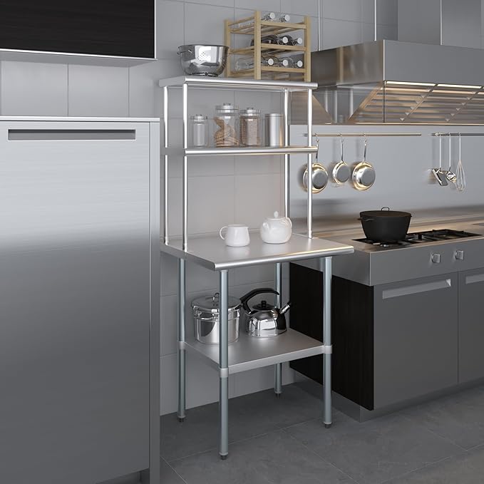 AmGood Double OverShelf Stainless Steel NSF - Many (30" Long x 12" Deep)-Ruum Studio Home