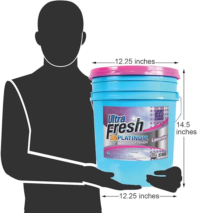Ultra Fresh Platinum Fabric Softener for Laundry up to 640 Loads, Lavender, 5 Gallons - Fabric Odor Remover to Wash Clothes and Sheets-Ruum Studio Home