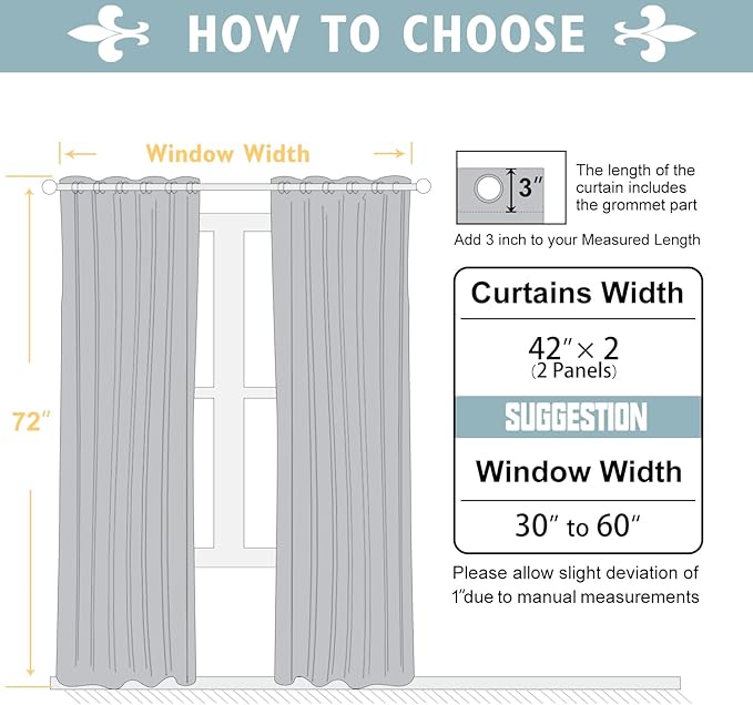 ChrisDowa Blackout Curtains 72 inches Long for Bedroom - 2 Panels Set Grommet Thermal Insulated Room Darkening Curtains for Living Room (Black, 42 x 72 Inch)-Ruum Studio Home