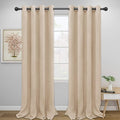 Easy-Going Blackout Curtains for Bedroom, Solid Thermal Insulated Grommet and Noise Reduction Window Drapes, Room Darkening Curtains for Living Room, 2 Panels (52x96 in,Beige)-Ruum Studio Home