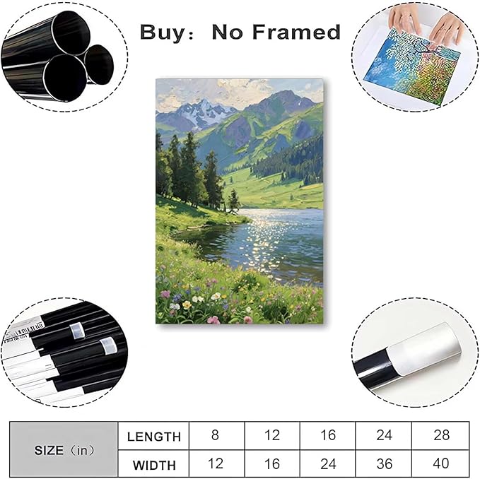 The scenery of mountain streams and green meadows is suitable for living rooms bedrooms offices landscape posters and wall paintings-Ruum Studio Home