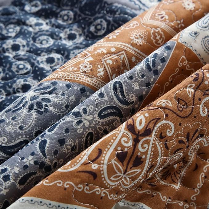 NEWLAKE Quilt Bedspread Sets-Color Block Pattern Reversible Coverlet Set,Queen Size-Ruum Studio Home