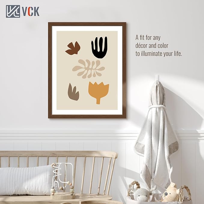 VCK 24x30 Brown Poster Frame 3 Pack, Wood Picture Frame with Exclusive Wood Grain, Wall Mounting Hanging-Ruum Studio Home