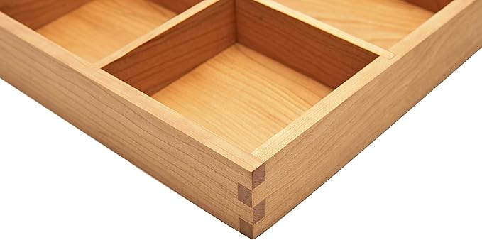 pandapark Wood Organizer Tray,Black Walnut,Desk & Drawer Storage Box (Cherry Master-4)-Ruum Studio Home