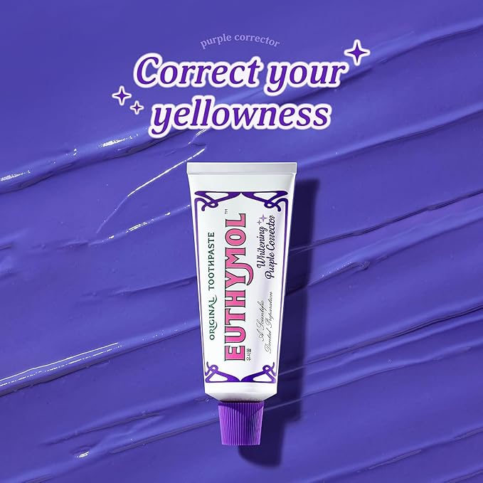 Euthymol Purple Whitening Toothpaste – for Yellow & Sensitive Teeth | Violet Tone-Up Formula, Instantly Brightens, 24H Stain Defense, Long-Lasting Fresh Breath (Pack of 2)-Ruum Studio Home