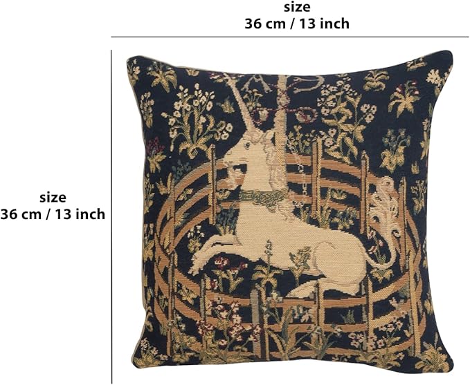 Charlotte Home Furnishings Decorative Pillow Covers for Couch 13X13 in Unicorn Throw Pillow Covers for Sofa Tapestry Square Pillow Cases for Bed Living Room Soft European Cotton Jacquard Woven-Ruum Studio Home