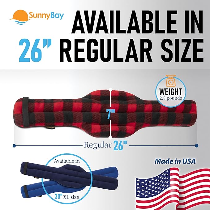 SunnyBay Microwave Heating Pad, Microwavable Heated Neck and Shoulder Wrap, Moist and Weighted Hands-Free Beanbag Pack with Wide Neck Coverage, 2.5 lbs, 26 Inches Long-Length, Made in USA, Buffalo-Ruum Studio Home