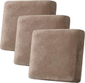 H.VERSAILTEX Velvet Stretch Couch Cushion Cover Plush Cushion Slipcover for Chair Loveseat Sofa Cushion Furniture Protector Seat Cushion Sofa Cover (3 Piece XL Sofa Cushion Covers, Taupe)-Ruum Studio Home