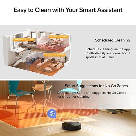 roborock Q7 M5+ Robot Vacuum and Mop, Upgraded from Q5 Max+, 7 Weeks Self-Emptying, 10000Pa Suction, Dual Anti-Tangle System, for Pet Hair & Carpet, PreciSense LiDAR Navigation, App Control, Black-Ruum Studio Home