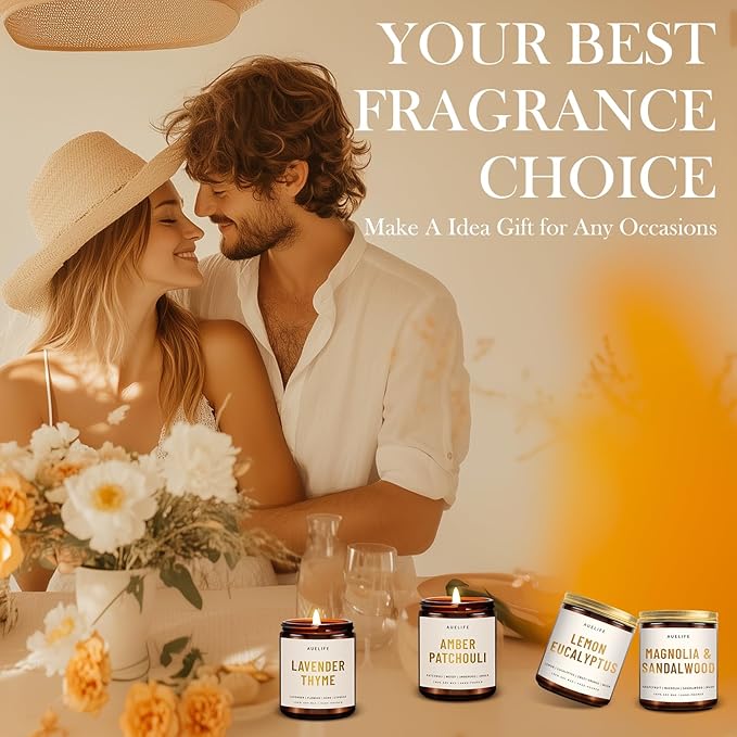 Scented Candles for Home - Amber Patchouli Candle | Aromatherapy Candle Gift for Women & Men, Soy Candles for Home Scented - 7oz, Soy Wax, Patchouli Scent Home Fragrance-Ruum Studio Home