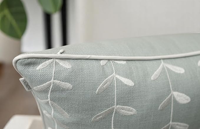 VAGMINE Embroidered Lollipop Pillow Cover - 18x18 Inches Square - 100% Cotton Robins Egg Decorative Cushion Cover - Elegant Stitch Detailing - Cozy Contemporary Accent for Couch, Chair, Bedroom-Ruum Studio Home