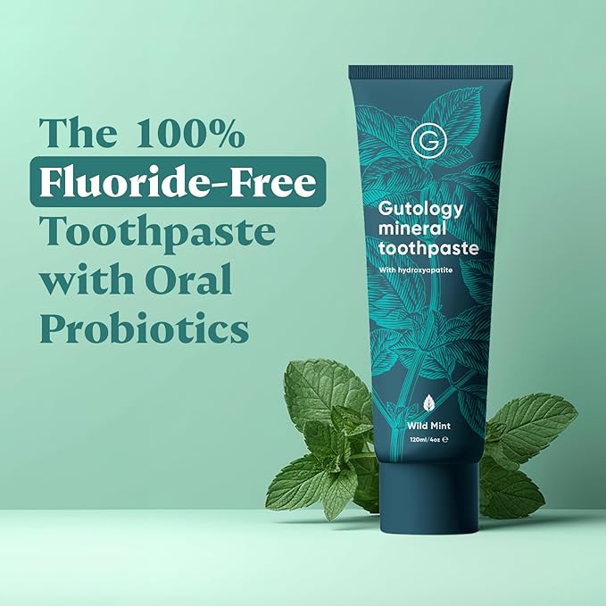 Natural Probiotic Hydroxyapatite Toothpaste Fluroide Free Toothpaste 120ml 4.2 Oz Remineralising Suitable for Adults & Children Helps Sensitive Teeth and Whitening Wild Mint Flavour-Ruum Studio Home