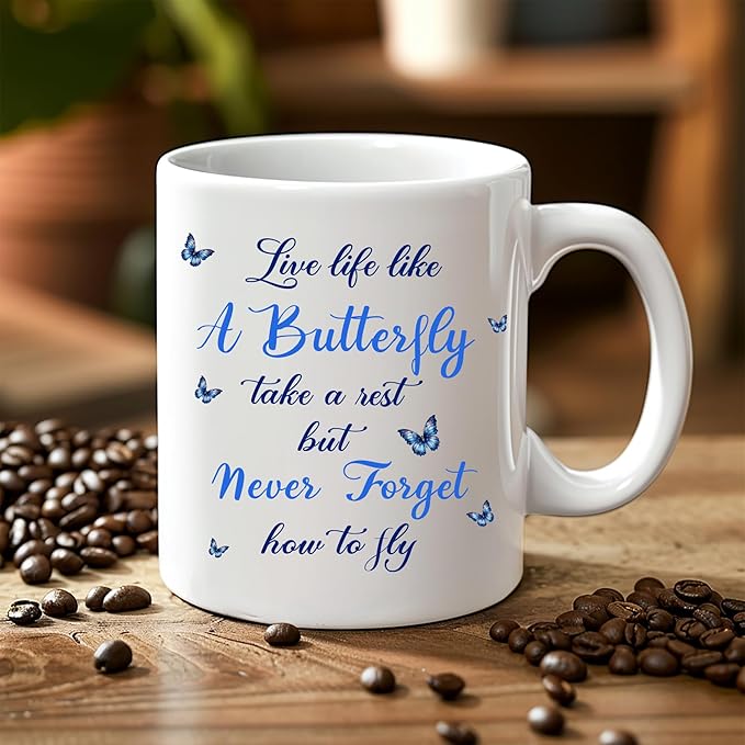 Hyturtle Personalized Inspirational Butterfly Mug - Butterfly Gifts For Women Lovers - Animal Gift For Bird Lover Her - Bird Gifts For Mom on Mother Day - Custom Coffee Cup Ceramic Mug 11 Oz 15 Oz-Ruum Studio Home
