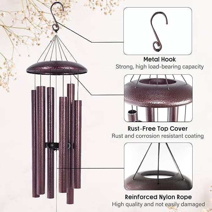 ASTARIN 36" Large Deep Tone Personalized Sympathy Wind Chimes, Memorial Wind Chime for Loss of Mother Father Loved One, Bereavement Gifts Decor Outdoor Patio Garden Graveyard-Ruum Studio Home